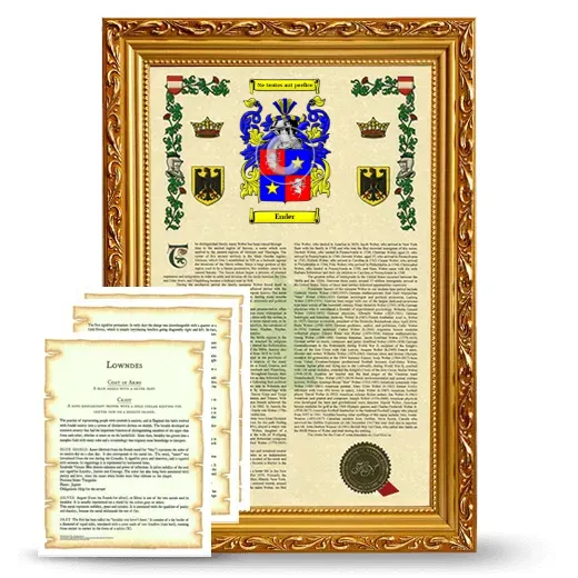 Ender Framed Armorial History and Symbolism - Gold