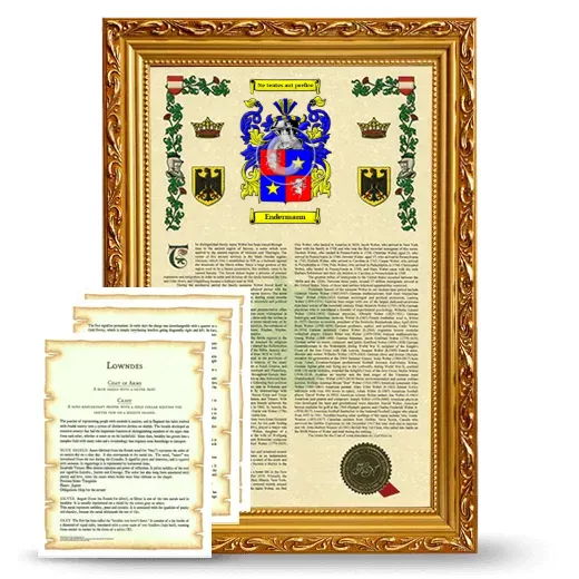 Endermann Framed Armorial History and Symbolism - Gold