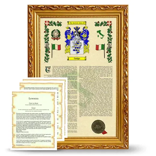 Enrigo Framed Armorial History and Symbolism - Gold