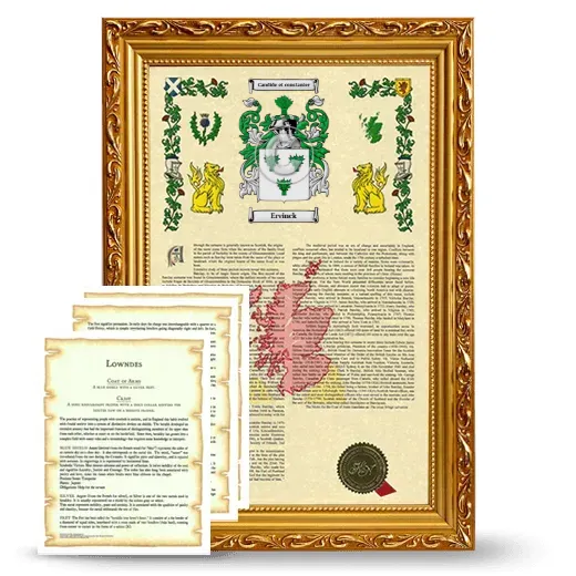 Ervinck Framed Armorial History and Symbolism - Gold