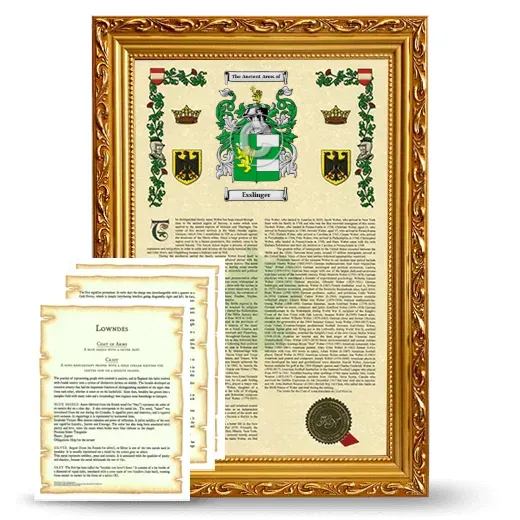 Esslinger Framed Armorial History and Symbolism - Gold