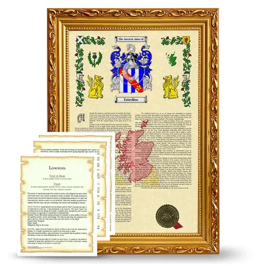Esterline Framed Armorial History and Symbolism - Gold