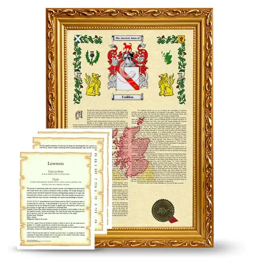 Fadden Framed Armorial History and Symbolism - Gold