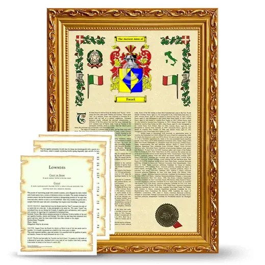 Fauci Framed Armorial History and Symbolism - Gold