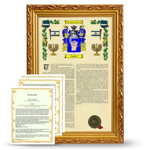 Faustel Framed Armorial History and Symbolism - Gold