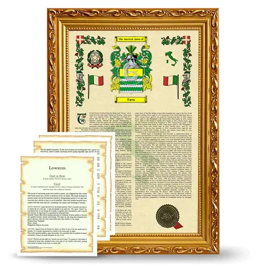 Fava Framed Armorial History and Symbolism - Gold