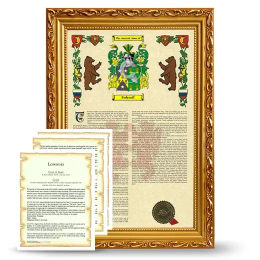Federoff Framed Armorial History and Symbolism - Gold