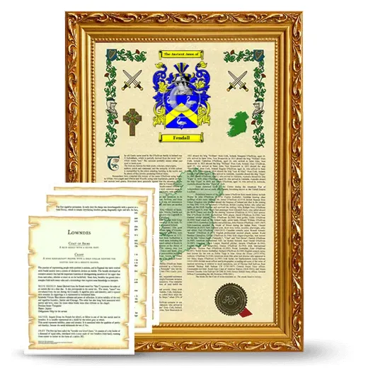 Fendall Framed Armorial History and Symbolism - Gold