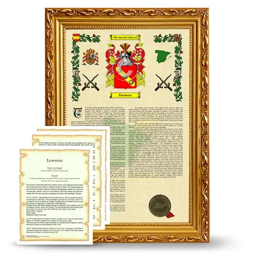 Ferreras Framed Armorial History and Symbolism - Gold