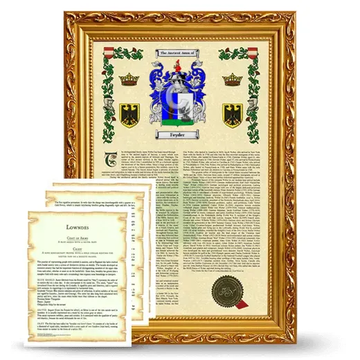 Feyder Framed Armorial History and Symbolism - Gold