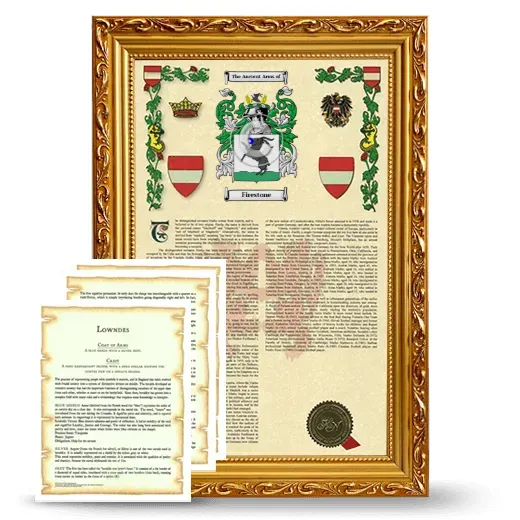 Firestone Framed Armorial History and Symbolism - Gold