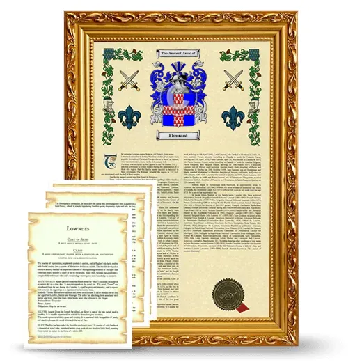 Fleurant Framed Armorial History and Symbolism - Gold