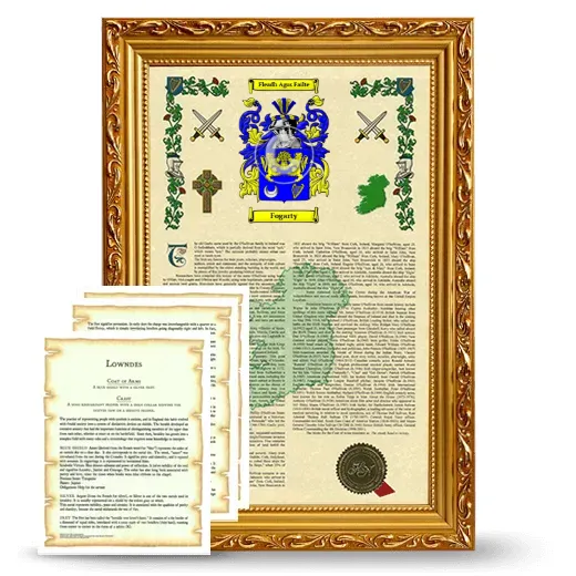 Fogarty Framed Armorial History and Symbolism - Gold