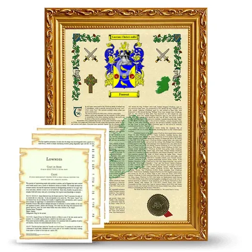 Forent Framed Armorial History and Symbolism - Gold