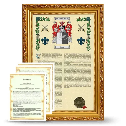 Foyot Framed Armorial History and Symbolism - Gold