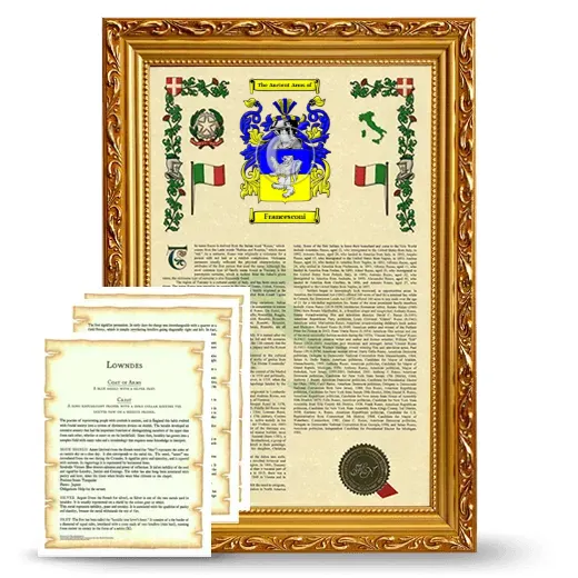 Francesconi Framed Armorial History and Symbolism - Gold