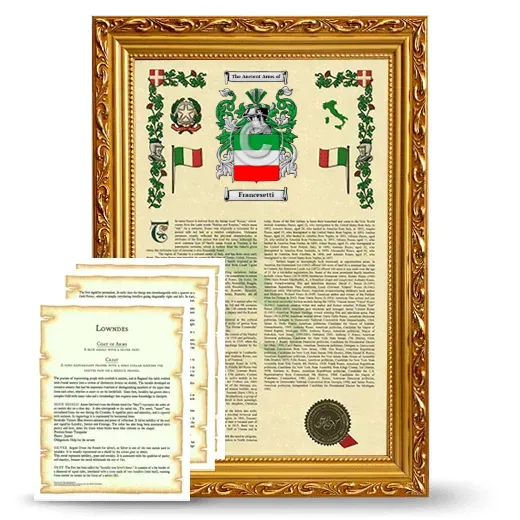 Francesetti Framed Armorial History and Symbolism - Gold