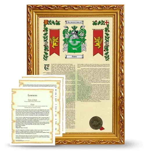 Frass Framed Armorial History and Symbolism - Gold