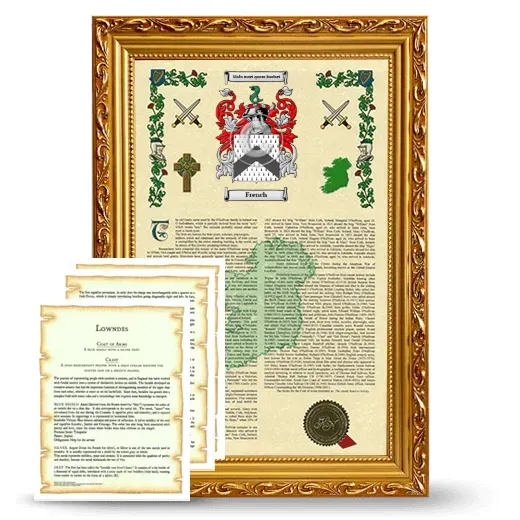 French Framed Armorial History and Symbolism - Gold