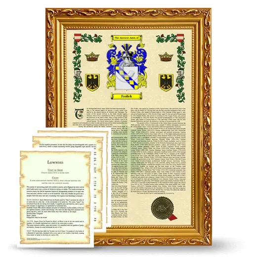 Frolick Framed Armorial History and Symbolism - Gold