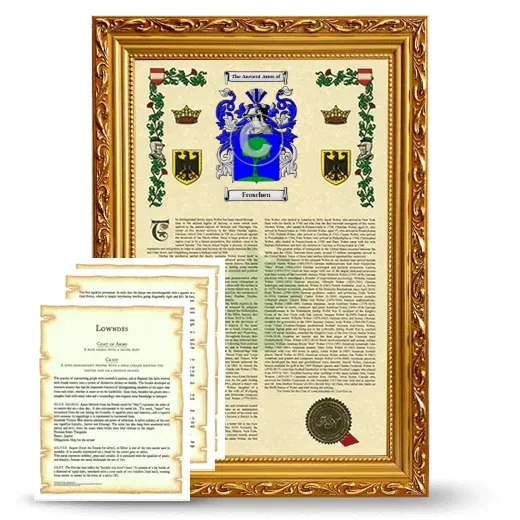 Froschen Framed Armorial History and Symbolism - Gold