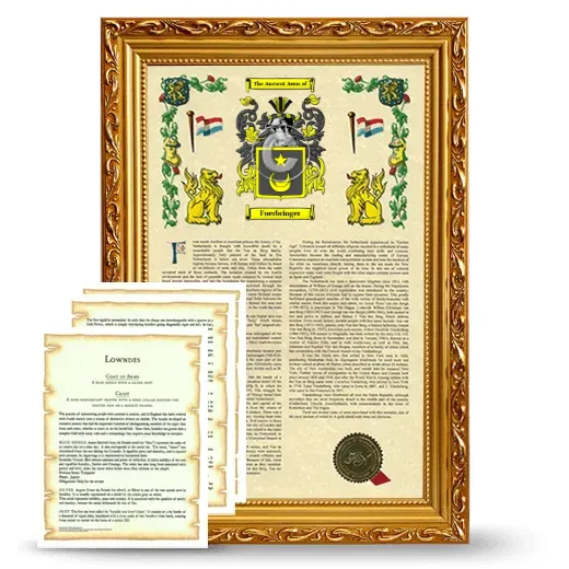 Fuerbringer Framed Armorial History and Symbolism - Gold