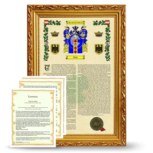 Göze Framed Armorial History and Symbolism - Gold