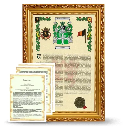 Gand Framed Armorial History and Symbolism - Gold