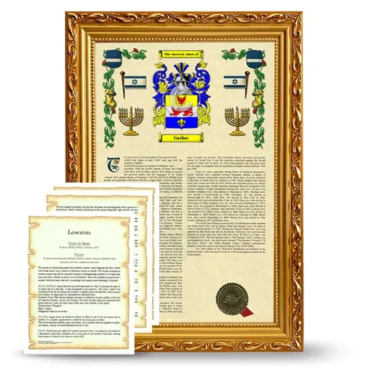 Garbar Framed Armorial History and Symbolism - Gold