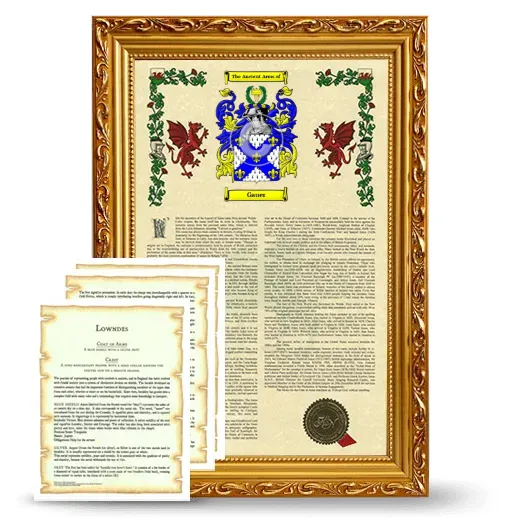 Gauer Framed Armorial History and Symbolism - Gold