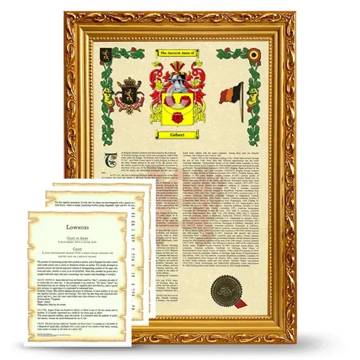 Gebert Framed Armorial History and Symbolism - Gold