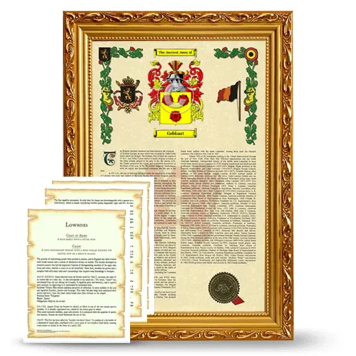 Gebhart Framed Armorial History and Symbolism - Gold