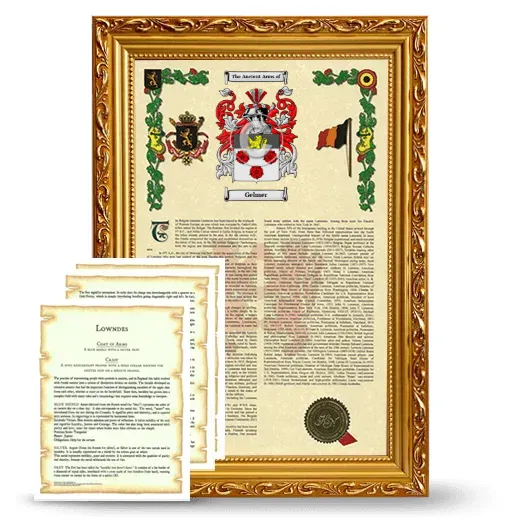 Gelmer Framed Armorial History and Symbolism - Gold