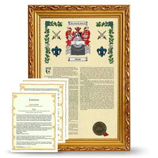 Genet Framed Armorial History and Symbolism - Gold