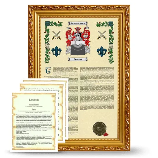 Geneton Framed Armorial History and Symbolism - Gold