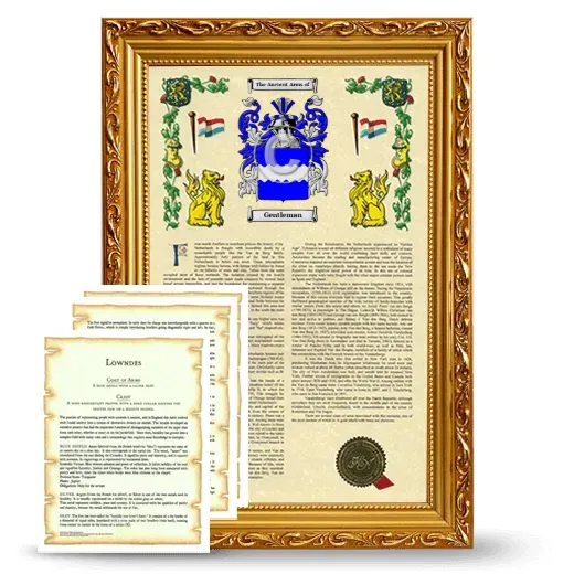 Gentleman Framed Armorial History and Symbolism - Gold