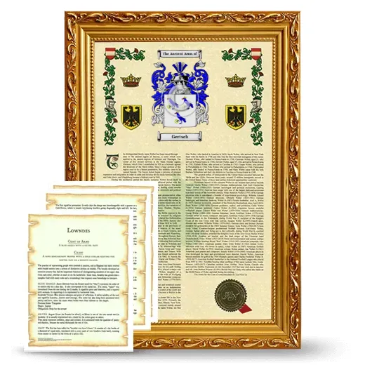 Gertsch Framed Armorial History and Symbolism - Gold