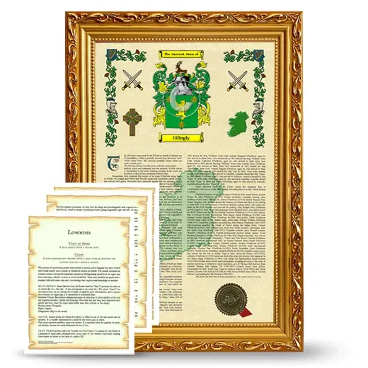Gillogly Framed Armorial History and Symbolism - Gold