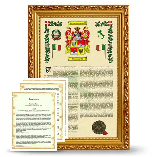 Giovannelli Framed Armorial History and Symbolism - Gold