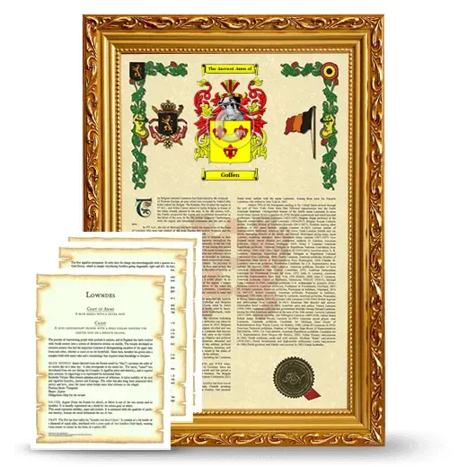 Goffen Framed Armorial History and Symbolism - Gold