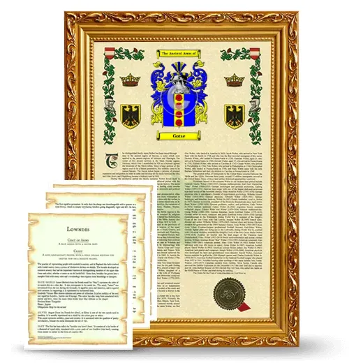 Gotse Framed Armorial History and Symbolism - Gold