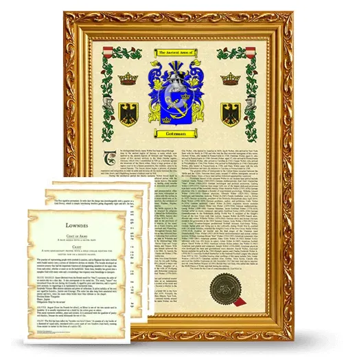 Gotzman Framed Armorial History and Symbolism - Gold