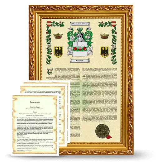 Grabau Framed Armorial History and Symbolism - Gold