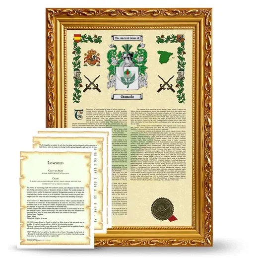 Granado Framed Armorial History and Symbolism - Gold