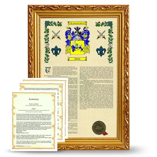 Graux Framed Armorial History and Symbolism - Gold