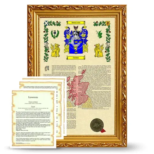 Greers Framed Armorial History and Symbolism - Gold