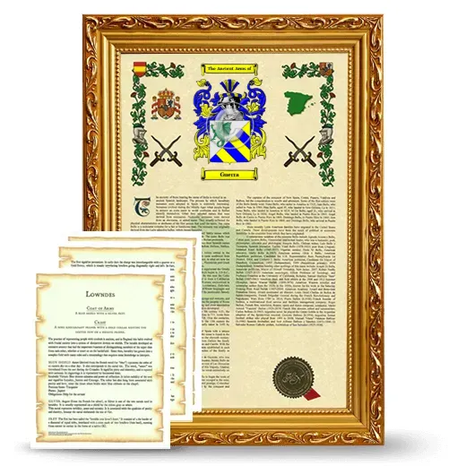 Guerra Framed Armorial History and Symbolism - Gold