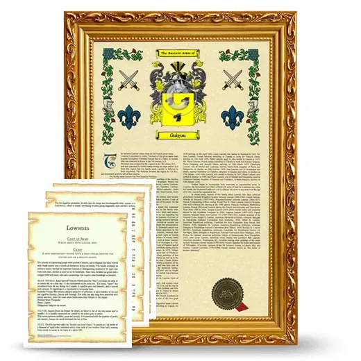 Guigon Framed Armorial History and Symbolism - Gold