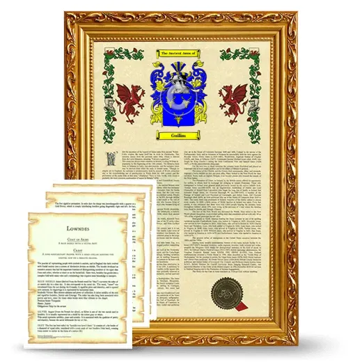 Guilim Framed Armorial History and Symbolism - Gold
