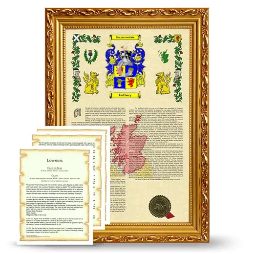 Guthery Framed Armorial History and Symbolism - Gold